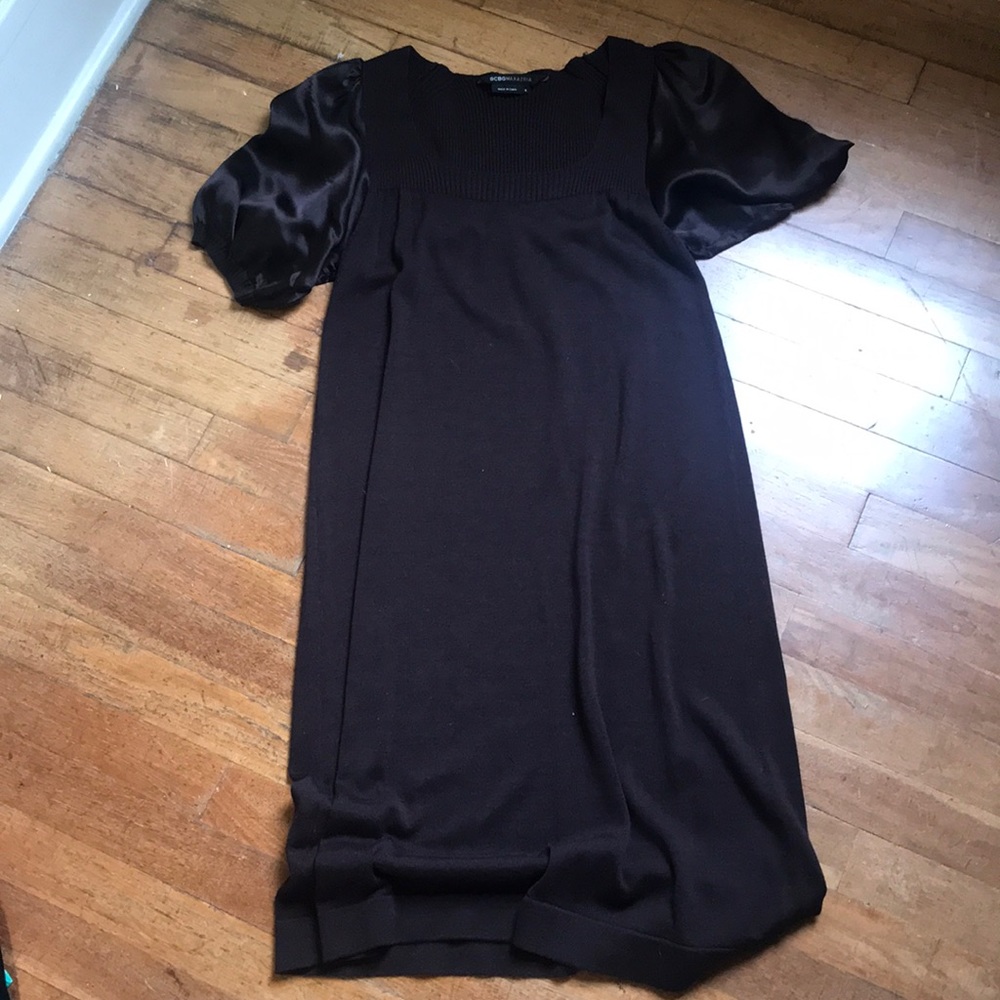 BCBG chocolate-colored sweater dress